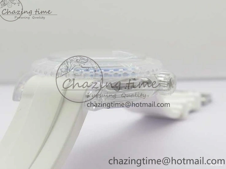 MiroTime 0123 Submariner Phantomlab Transparent KZF Best Edition Blue Fruit Dial on White Rubber Strap VR Classic 2563